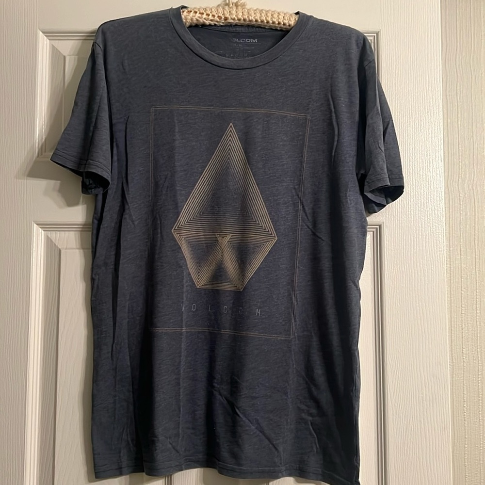 volcom men’s grey logo tee shirt